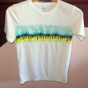 OshKosh B'gosh Boys Size 14 Classic White Athletic Tie Dye Casual Sports T-Shirt